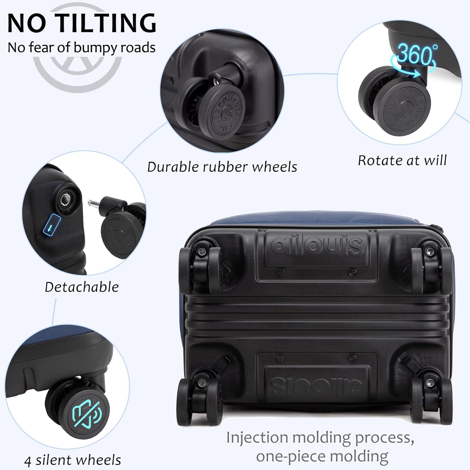 Rolling Backpack with Detachable Wheels 18 inch Wheeled Laptop Backpack Carry on Luggage Bag for Women Men to Travel - Image 4