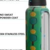 32oz Pickleball Water Bottle Insulated Vacuum Stainless Steel Tumbler Travel Mugs With Straw for Gym Camping Hiking, Green Yellow - Image 3