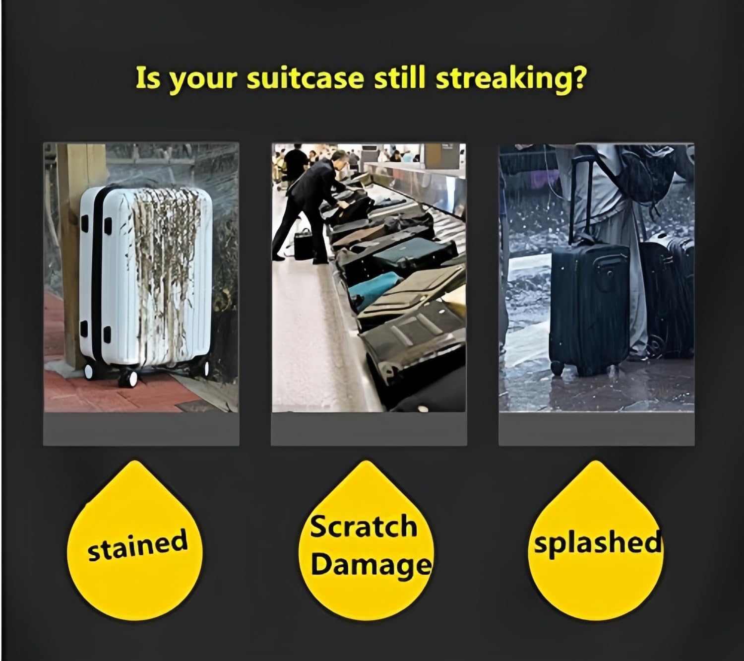 Suitcase Cover Protectors Clear PVC Luggage Cover for Wheeled Suitcase Waterproof Travel Suitcase Cover (20" (13.8" L x 9.1" W x 20.9" H)) - Image 4