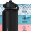 TOURIT 32 oz Insulated Water Bottle, Stainless Steel Water Bottles With Straw, Double Wall Vacuum Metal Thermos for Cold and Hot Drinks, Leak Proof BPA Free Water Flask for Sports and Travel, Pink - Image 4