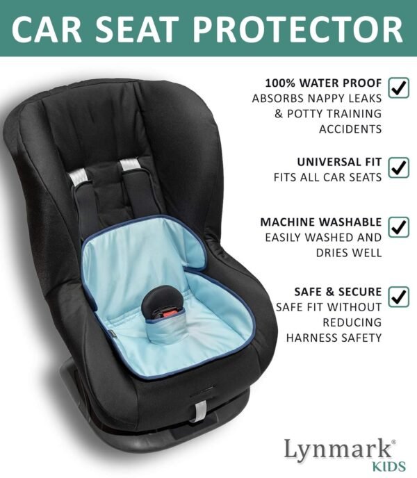 Car Seat Protector for Potty Training | Piddle Pad Cover from Spillages, Nappy Leaks & Toilet Training | Fits All Carseat & Buggy, Age: 6m-4 Years Old |Keeps Seat Clean & Dry! (Blue) - Image 2