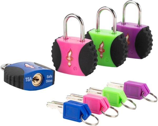 4 Pack TSA Approved Luggage Lock.Luggage Key Locks with Keyed Alike, TSA Approved Travel Lock with Ultra Secure PPR/ABS Lock Body Travel Lock Luggage Lock TSA Approved