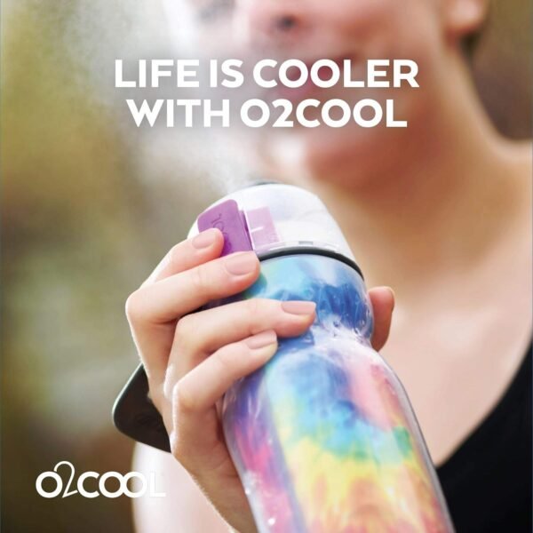 O2COOL Insulated Mist N' Sip Water Bottle - 20 oz, Soccer (HMLDP07) - Image 8