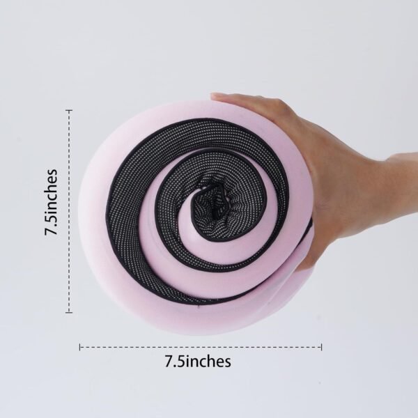 Travel Pillow, Neck Pillow Travel, Memory Foam Neck Pillow Travel Neck Pillow for Traveling, Neck Support Travel Pillows for Long Flights, Neck Travel Pillows for Airplanes, Pink - Image 3