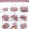 Foldable Travel Duffel Bag,Weekender Bags for Women,Expandable Travel Gym Duffel Bag with Trolley Sleeve Wet Pocket,Carry On Tote Overnight Bags for Women,Travel Bag Tote with Shoulder Strap - Image 2