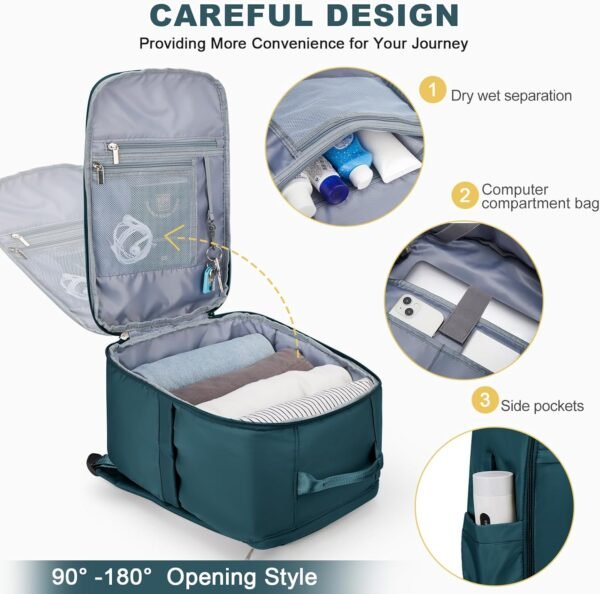 United Airlines Aprroved Personal Item Travel Bag, 20L Underseat Carry On Backpack, Waterproof 40x20x25 Luggage Bag, Travel Essentials Backpack, Cabin Size Personal Item Bag - Image 5