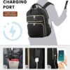 LOVEVOOK Laptop Backpack for Women, 15.6 Inch, Black, Quilted Commuter Backpack with USB Charging Port, Water Resistant, Lightweight Travel Work Backpack - Image 5