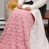 MERRYLIFE Wearable Blanket Angel Wrap Shawl Coral Warm Cozy Sherpa Poncho Blanket with Button for Sofa Bed Office Travel - Image 5