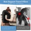 Inflatable Travel Pillows for Airplanes, Neck Support Travel Pillow for Sleeping Airplanes/Trains/Cars/Office Napping with Free Eye Mask, Earplugs - Image 3