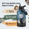 64 oz Insulated Water Bottle with Straw (Cold for 48 Hrs), Half Gallon Stainless Steel Triple Wall Vacuum Sports Water Jug, Leakproof Hydro Cup Flask with Straw Spout Lids & DIY Stickers - Image 5