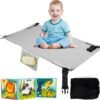 Airplane Bed for Toddler, Airplane Travel Bed Seat Extender with Magnetic Folding Puzzle, Airplane Leg Rest for Kids to Lie Down, Baby Travel Essentials for Flying Sleeping,Grey
