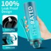 Water Bottle with Straw, 32oz Motivational Water Bottles with Time Marker to Drink, Tritan BPA Free, 1L Sports Water Bottle with Carry Strap LeakProof for Women Gym Fitness Outdoor (1 Pack) - Image 4