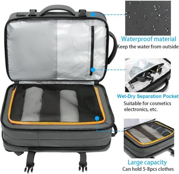 BANGE 35L Carry on Backpack,Travel Backpack for Women Men Airline Approved Gym Backpack Waterproof Business Laptop Daypack… - Image 3
