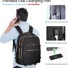 Rolling Backpack for Women, 17Inch Laptop Travel Backpack with Wheels, Under Seat Carry on Luggage Airplane, Overnight Business Trolley Backpack Bag (Elegant Black) (In Patent) - Image 4