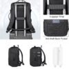 Travel Backpack for Men Business Computer Large Backpack Suitcase for Travel with USB Charging Port, Work Laptop Bookbag for Women Office College School Bag, Black - Image 5
