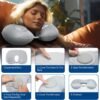 Inflatable Travel Pillow, Neck Pillow for Traveling Airplanes Train Car Office, Portable U-Shaped Blow Up Neck Support Pillow (Grey) - Image 5