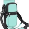 25/32/40/64OZ Water Bottle Bag Holder Carrier- Insulated Crossbody Sling Bag Case Sleeve with Strap and Pockets for Walking,Camping,Hiking,Travel