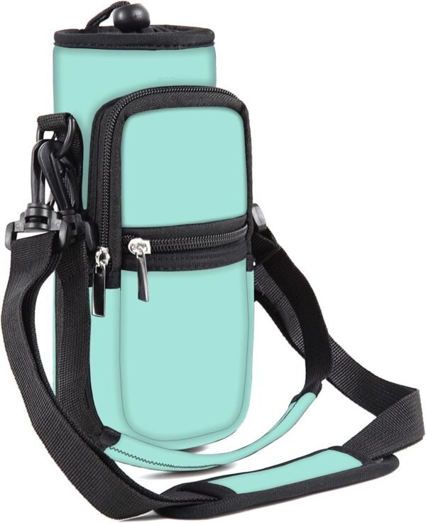 25/32/40/64OZ Water Bottle Bag Holder Carrier- Insulated Crossbody Sling Bag Case Sleeve with Strap and Pockets for Walking,Camping,Hiking,Travel