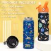 18oz Kids Insulated Water Bottle with Straw Lid - 18/8 Stainless Steel Kid Cup BPA-FREE Travel Tumbler Double Wall Vacuum Leak Proof Portable Toddler Water Bottle (Space + Car) - Image 5