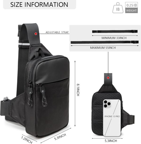 Mini Sling Bag for Men and Women, Small Crossbody Bag Trendy, Casual Waterproof Phone Chest Bag for Travel - Image 3