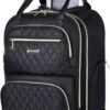 Rolling Backpack for Women - Travel Backpack with Wheels, 15.6 Inch Laptop Wheeled Backpack, Carry on Trolley Suitcase Black Computer Bag for Adults Business College Work Overnight