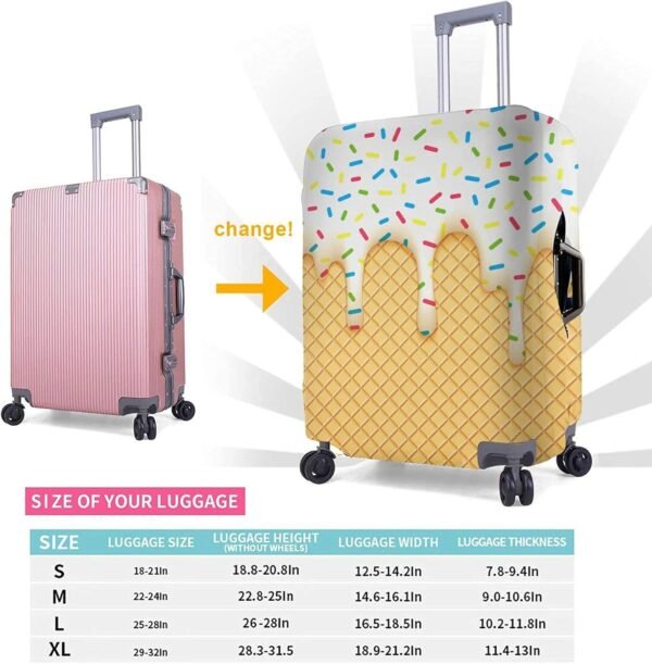 Ice Cream Travel Luggage Cover Polyester Suitcase Protector Washable Baggage Covers XL(31-32 inch luggage) - Image 7