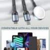 Travel Essentials 3 in 2 for Apple Watch Charger USB C Cable iPhone iWatch Charger Multi Charging Cable Compatible with Apple Watch Series 9/8/7/6/SE2/5/4/3/2 Ultra iPhone 15/14/13/Galaxy S23-4FT - Image 4