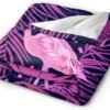 Pink Flamingo with Plam Leaves and Tropical Flowers Throw Blankets All Season Ultra Soft Warm Fleece Blanket for Home Bed Sofa Couch Chair Outdoor Travel Camping 40x30 Inch - Image 3