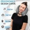 Noise-Canceling Travel Neck Pillow with 25 dB Noise Reduction, All-Round Neck Support, Suitable for Office, Home and Travel(Grayness, Small Size) - Image 6