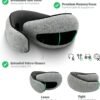 2024 Ergonomic Travel Neck Pillow,Neck Pillow Airplane,Premium Memory Foam,360º Contoured Design,Washable Cover,Neck Pillow for Sleeping, Complete Travel Set,Ideal for Airplane,Car and Office (Grey) - Image 4