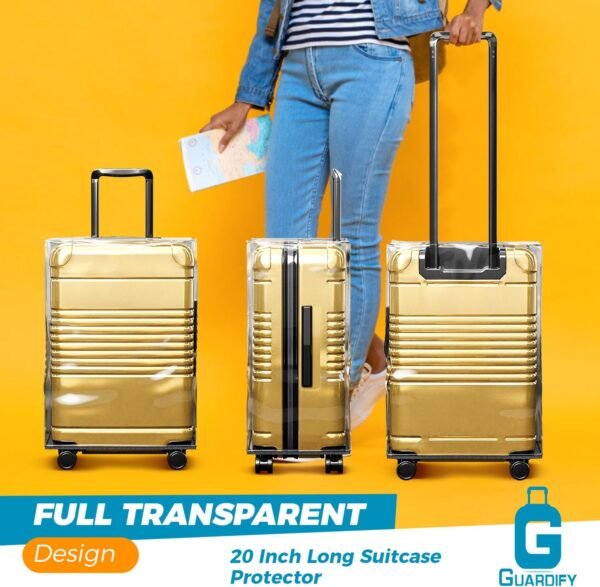 Guardify® Luggage Covers for Suitcase Tsa Approved, 30" Clear Luggage Protector Suitcase Cover|Sturdy Transparent & PVC Waterproof Travel Luggage Sleeve|Carry On Luggage Plastic Cover in 1 Perfect Fit - Image 4