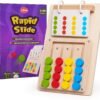 LiKee No-Lose-Parts Wooden Color Matching Slide Puzzle for 3+ Years Old, Montessori Learning Toys for Toddlers Fine Motor Skills, Board Games for Kids Boys Girls Birthday Party Plane Travel Road Trip