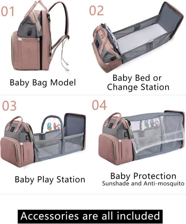 Green Diaper Bag Backpack for Mom: Baby Bags for Boys Girls Toddler Women Men Large Back Pack Diapers Bag Big Travel Pañaleras Modernas Para Bebe Niña Unisex Newborn Essential Baby Registry - Image 2