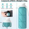 23oz Collapsible Silicone Water Bottle, BPA Free, Portable for Hiking, Travel, Camping, Yoga, Foldable, Leakproof, Lightweight, 690mL - Image 2