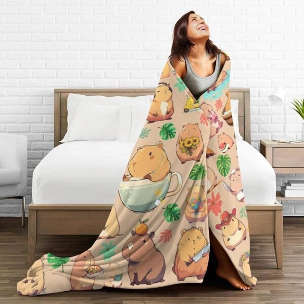 Capybara Gifts Blanket Bed Throw Blanket Soft Lightweight Cozy Warm Blankets for Kids Teens Men Women - Image 5