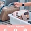 BAGSMART Clear Toiletry Bag, 2 Pack TSA Approved Carry on Travel Accessories Bag Airport Airline Quart Size Bags Water Repellent Makeup Cosmetic Bag for Women (Pink-2pcs) - Image 2