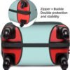 Travel Luggage Cover Spandex Blue Suitcase Protector Bag,Black Letter Z Boho Floral Flowers Leaves Anti-Scratch Washable Baggage Covers For Wheeled Suitcase Kid Adult,M (For 22-24 Inch Luggage) - Image 4