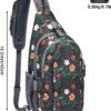 G4Free Sling Bag RFID Blocking Sling Backpack Crossbody Chest Bag Daypack for Hiking Travel(Black Base Floral) - Image 3
