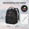 VANKEAN Laptop Backpack for Women Men 15.6-16.2 Inch Stylish Computer Work Backpack, Waterproof College Casual Daypack Business Travel Backpacks with USB Port & RFID Blocking, Black - Image 2