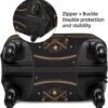 Travel Luggage Cover Moth Suitcase Covers for Luggage Fashion Suitcase Protector Fits 18-32" Luggage, Black, M, Luggage Set - Image 3