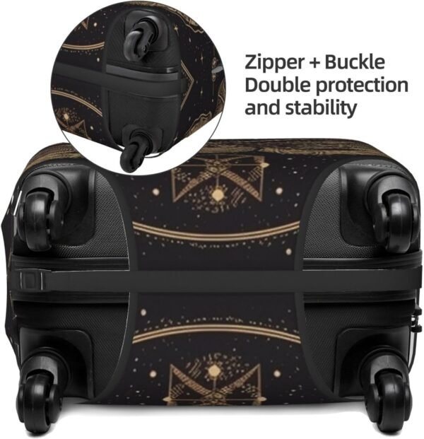 Travel Luggage Cover Moth Suitcase Covers for Luggage Fashion Suitcase Protector Fits 18-32" Luggage, Black, M, Luggage Set - Image 3