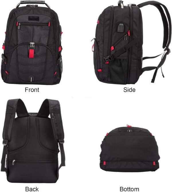 LOVEVOOK Travel Laptop Backpack Waterproof Anti Theft Backpack with Lock and USB Charging Port Large Computer Business Backpack for Men Women College Backpack (17 inch,Black) - Image 8
