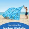 Beach Blanket Oversized Extra Large 110" * 118"/ 9 * 10 Ft,Beach Mat Waterproof Sandproof,Soft and Durable, Picnic Mat for Travel Camping, Beach Vacation,4 Stakes & 1 Travel Bag - Image 2