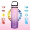 Oldley Water Bottles 20 oz Insulated Water Bottle with Straw 3 Lids,Vacuum Stainless Steel Water Bottles, Leak & Sweat Proof Sport Water Bottle Gym for Kids Adults - Image 3
