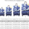TRAVEL KIN Thickened Luggage Cover ，Washable Travel Gear Cover，18/24/28/32 Inch Suitcase Spandex Protective Cover (L(25"-28" luggage), Starry Night) - Image 2