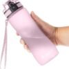 OLDLEY 25 oz Water Bottle, Motivational Water Bottle with Time Marker, Sports Water Bottle With Strap, Leakproof & BPA Free Large Water Bottles for School, Gym, Travel, Outdoor, Tritan,Pink