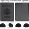 Passport Holder 2Pcs, Passport Cover Wallet Case for Women Men Family, Passport Book Holders Travel Must Haves Cruise Ship Essentials (Black & Rose Red) - Image 5