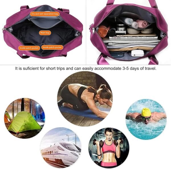Large Capacity Travel Bag, Foldable Travel Bag, Expandable Travel Duffel Bag, Collapsible Waterproof Large Capacity Travel Handbag, Overnight Bag for Women and Man - Image 6