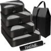 BAGAIL 6 Set Packing Cubes,Travel Luggage Packing Organizers(5set+Laundry bag AllBlack)