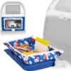 Lusso Gear Kids Tray Table Cover with Pockets - Airplane Travel Essentials for Babies, Toddlers, Adults - Travel Tray for Kids on Plane or Train - Airplane Must Haves and Flying Essentials - Airplanes